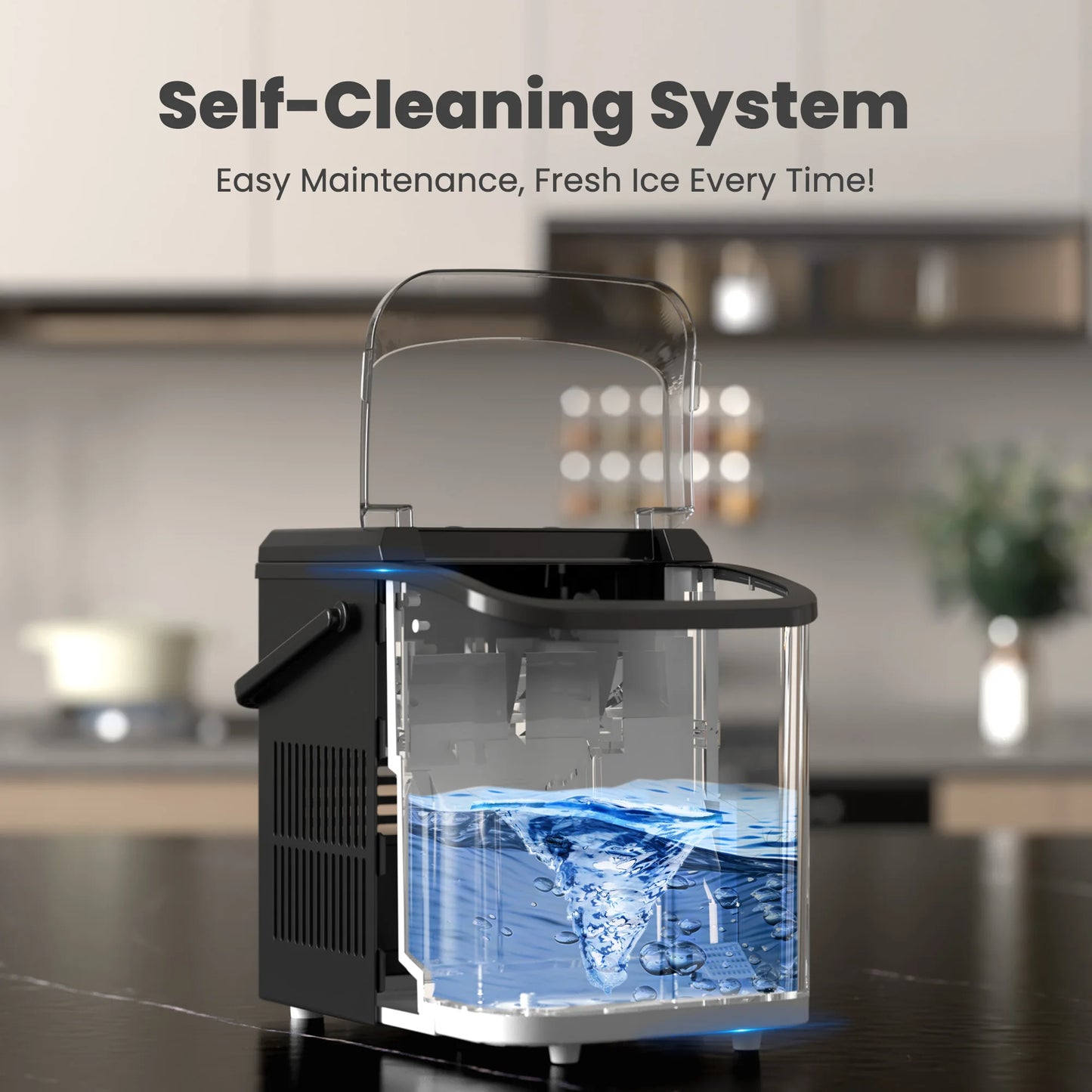 Portable Ice Maker Countertop 9 Bullet Cubes In 6 Minutes