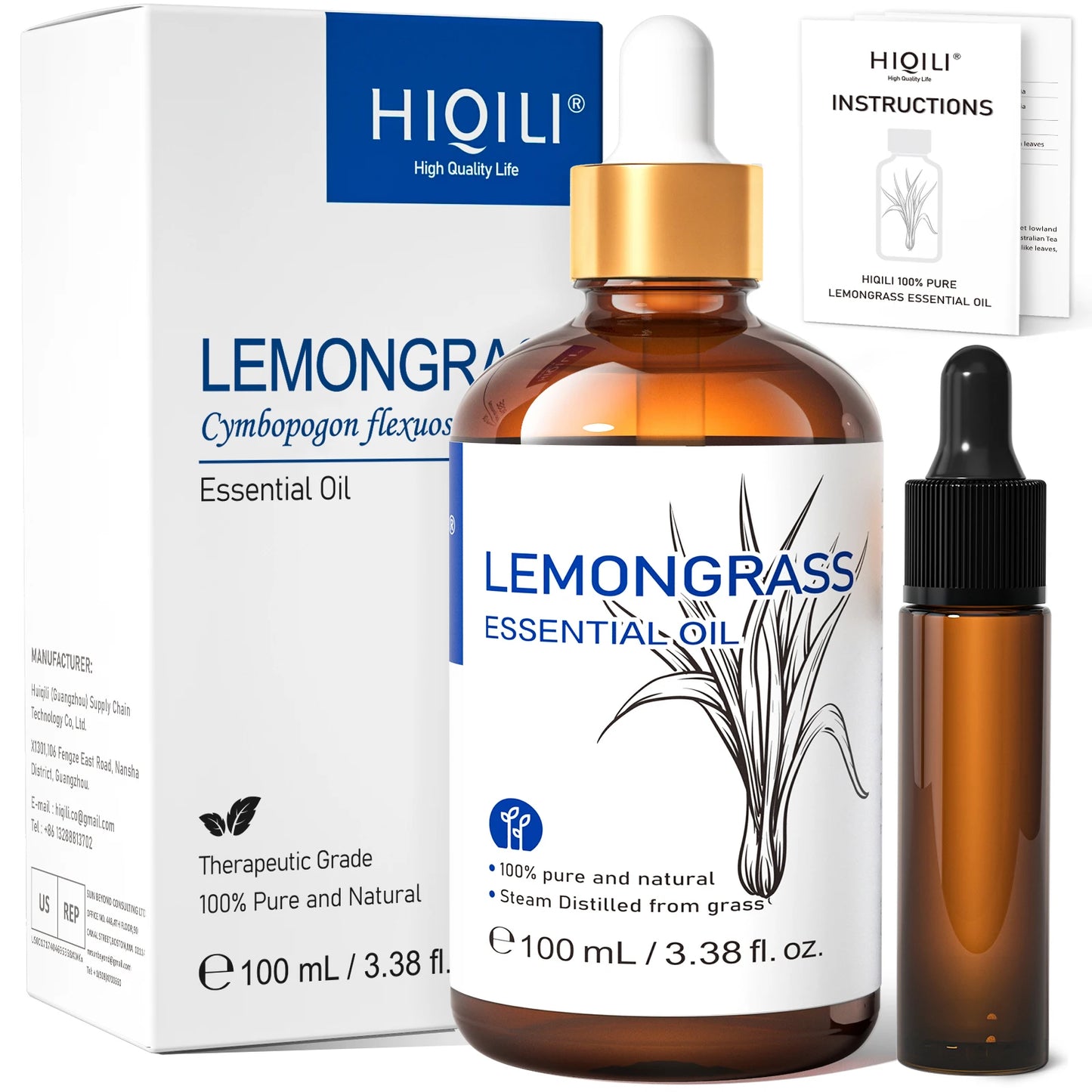 HIQILI Essential Oils Frankincense Lemon Rosemary Tea Tree Lavender