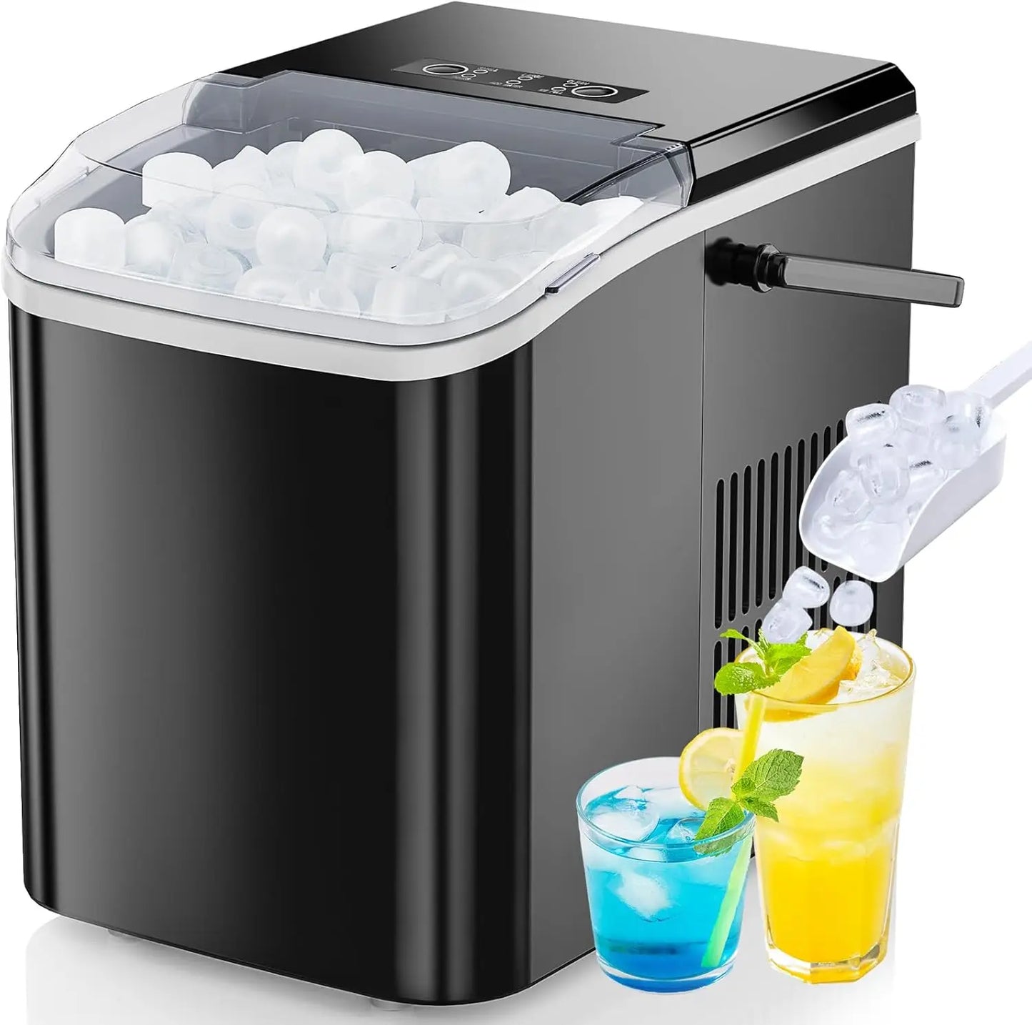 Portable Countertop Ice Maker 26 Lbs Per Day Self Cleaning