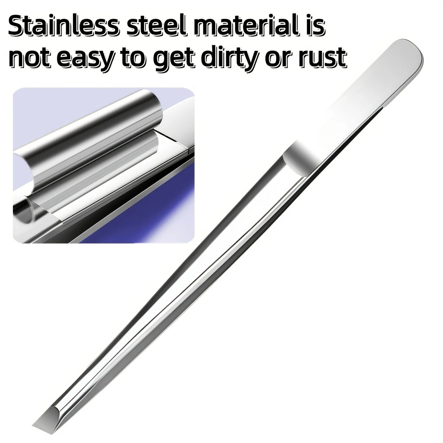 Stainless Steel Precision Tweezers Slant Tip for Facial Hair