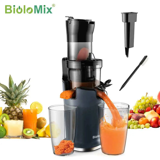 Biolomix Cold Press Juicer Slow Masticating 200W Fits Whole Fruits