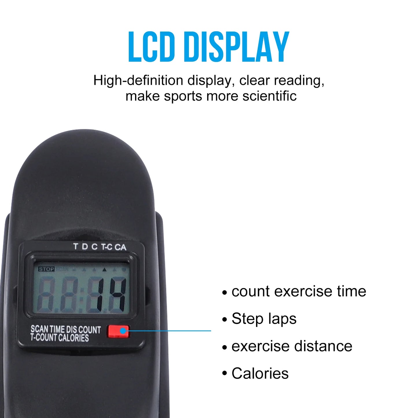 Portable Under Desk Pedal Exerciser With LCD Monitor