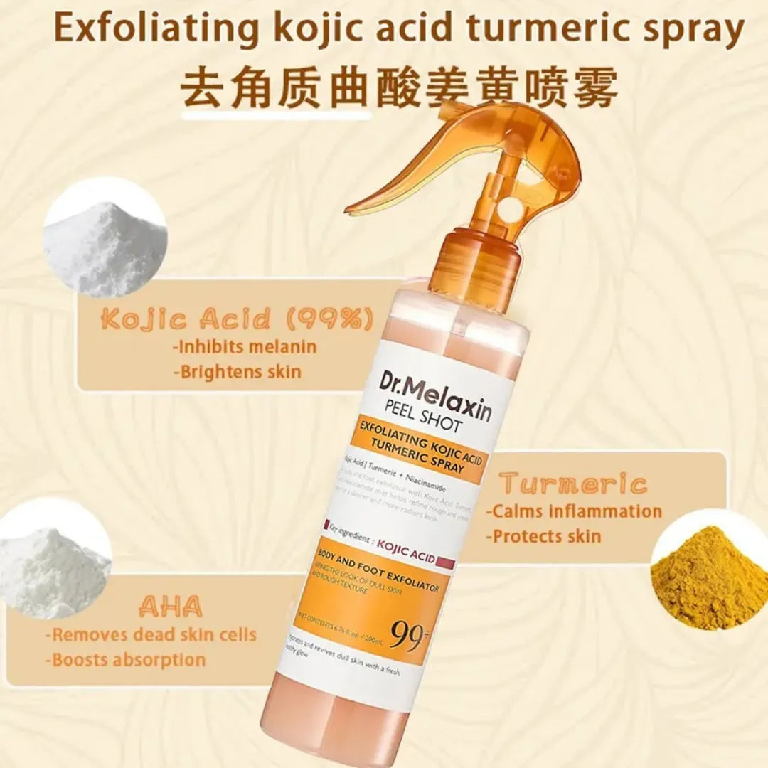 Body Keratin Care Acid Turmeric Spray Gentle Brightening Exfoliating Solution