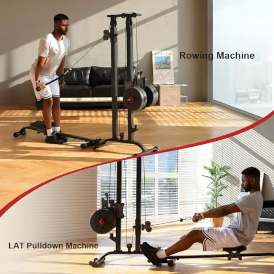 XMSJ Cable Machine Home Gym 2 In 1 Functional Trainer