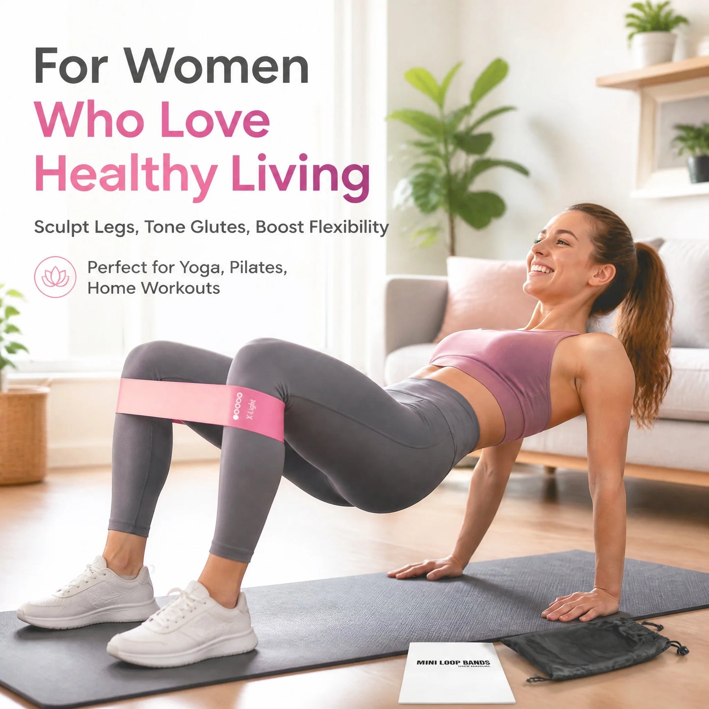 TPE Resistance Bands Set Five Levels Non Slip Booty Glutes