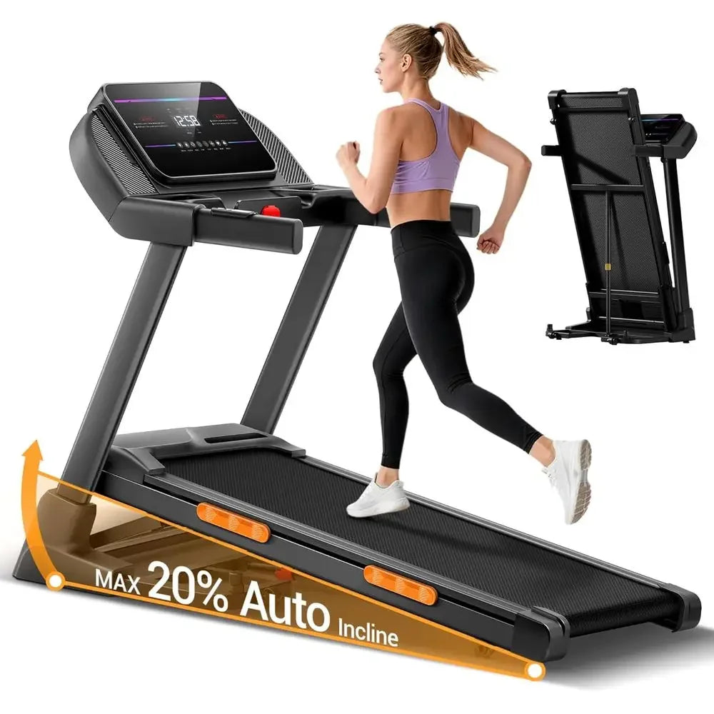 Foldable Treadmill With 20 Levels Auto Incline 4HP Quiet