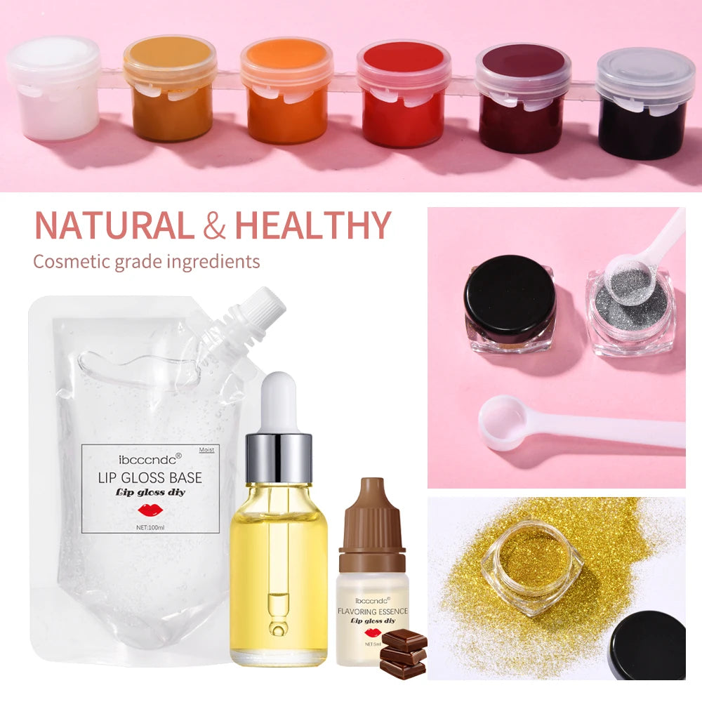 Ibcccndc DIY Lip Gloss Making Kit With Moisturizing Base
