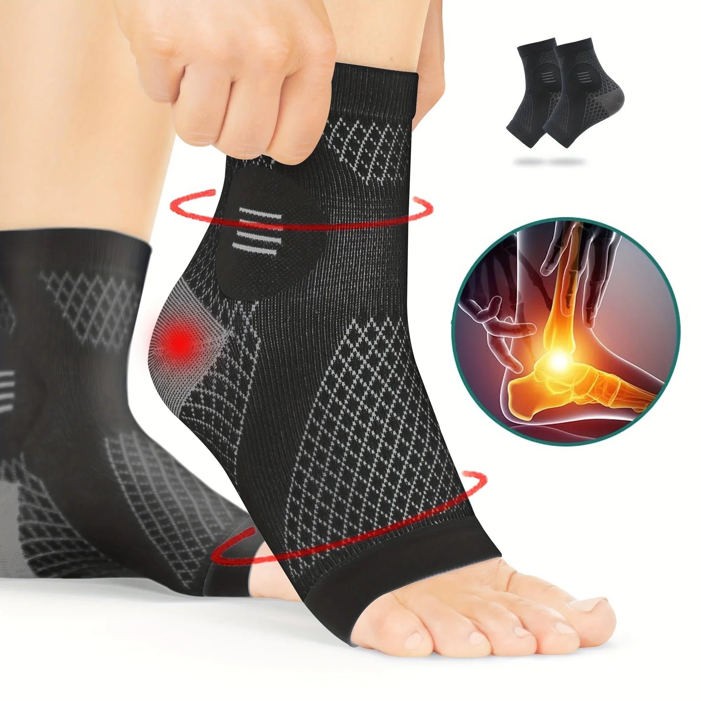 Open Toe Compression Socks With Arch Support For Neuropathy Relief