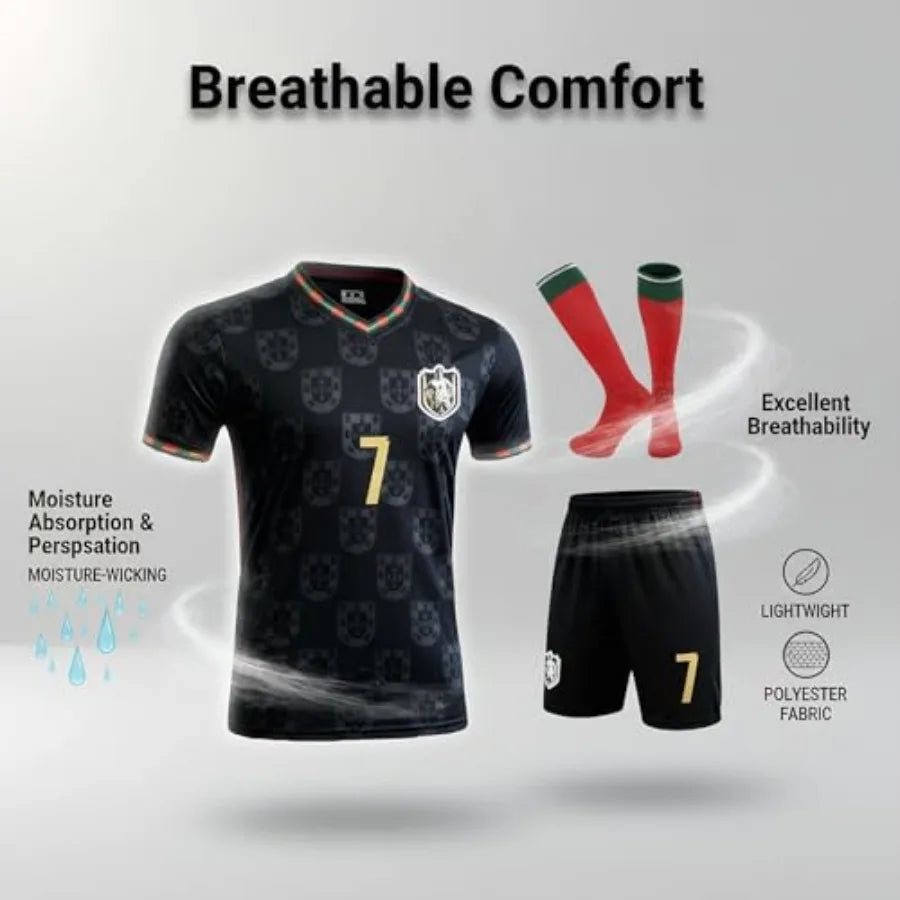 Soccer Jersey Set Uniform Kit Shirt Shorts Socks For Boys And Girls