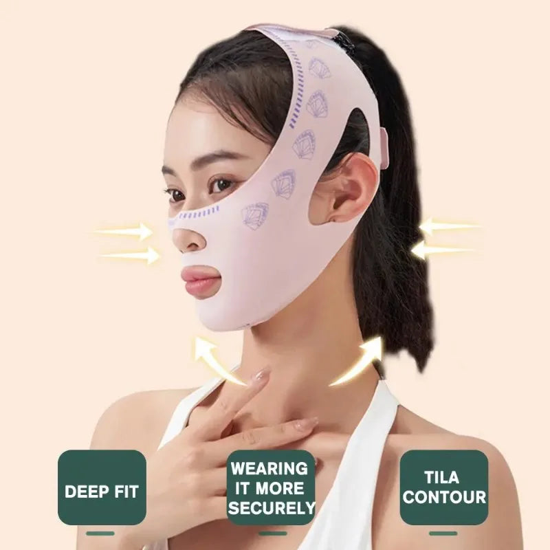 Adjustable Elastic Night Facial Wrap For Sleep Contouring Support