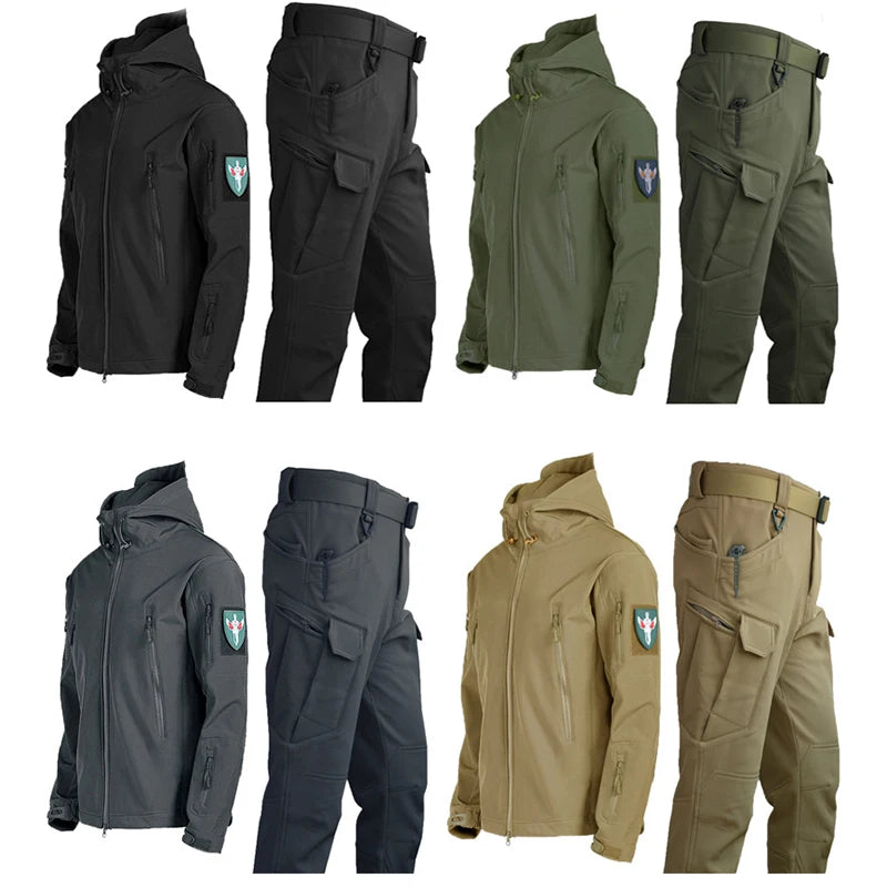 SoftShell Tactical Waterproof Jacket for Men Hiking Camping Outdoor Gear