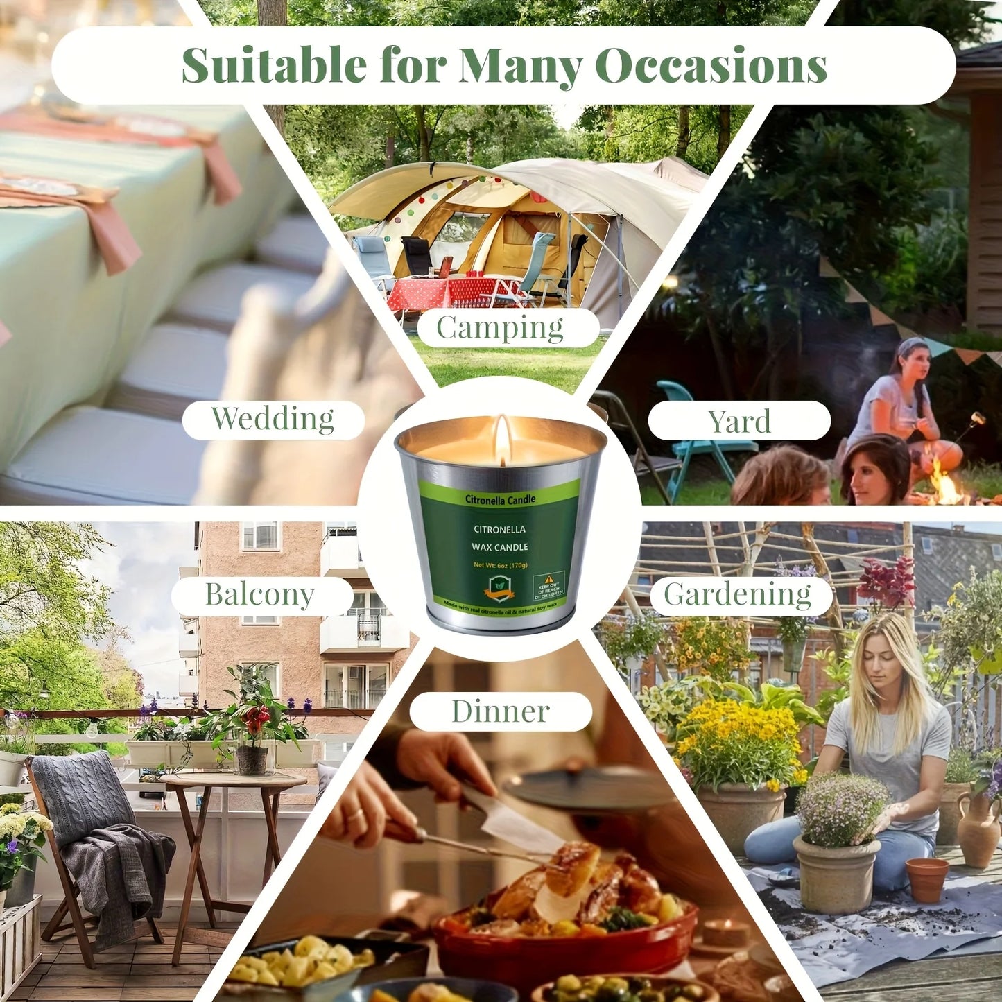 Arhalulu Citronella Candles Outdoor 4 Pack For Patio Parties