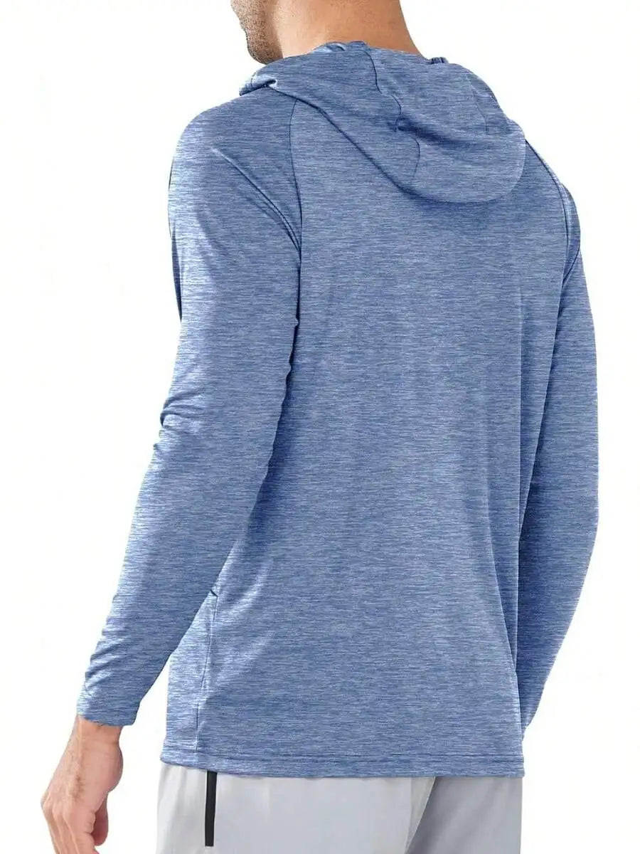 Mens UPF 50 Hooded Sun Protection Shirt Quick Dry Lightweight