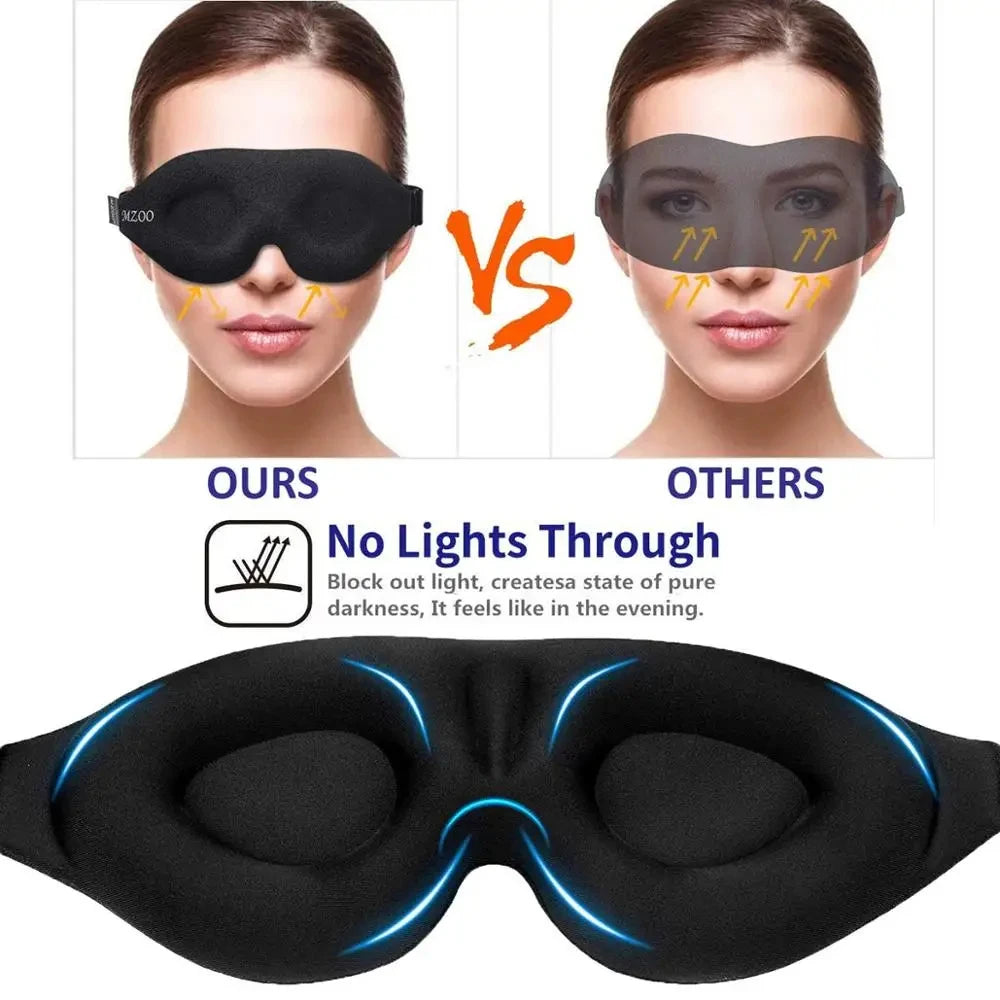 3D Contoured Eye Mask For Sleeping Light Blocking With Earplugs