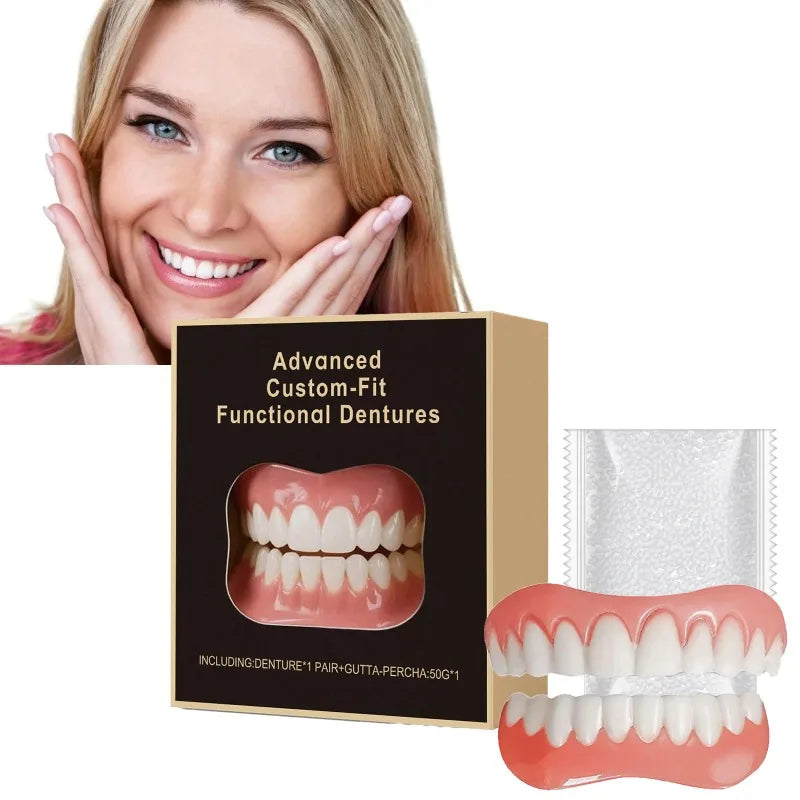 Silicone False Teeth Denture Kit For Decorative Upper Lower Veneers