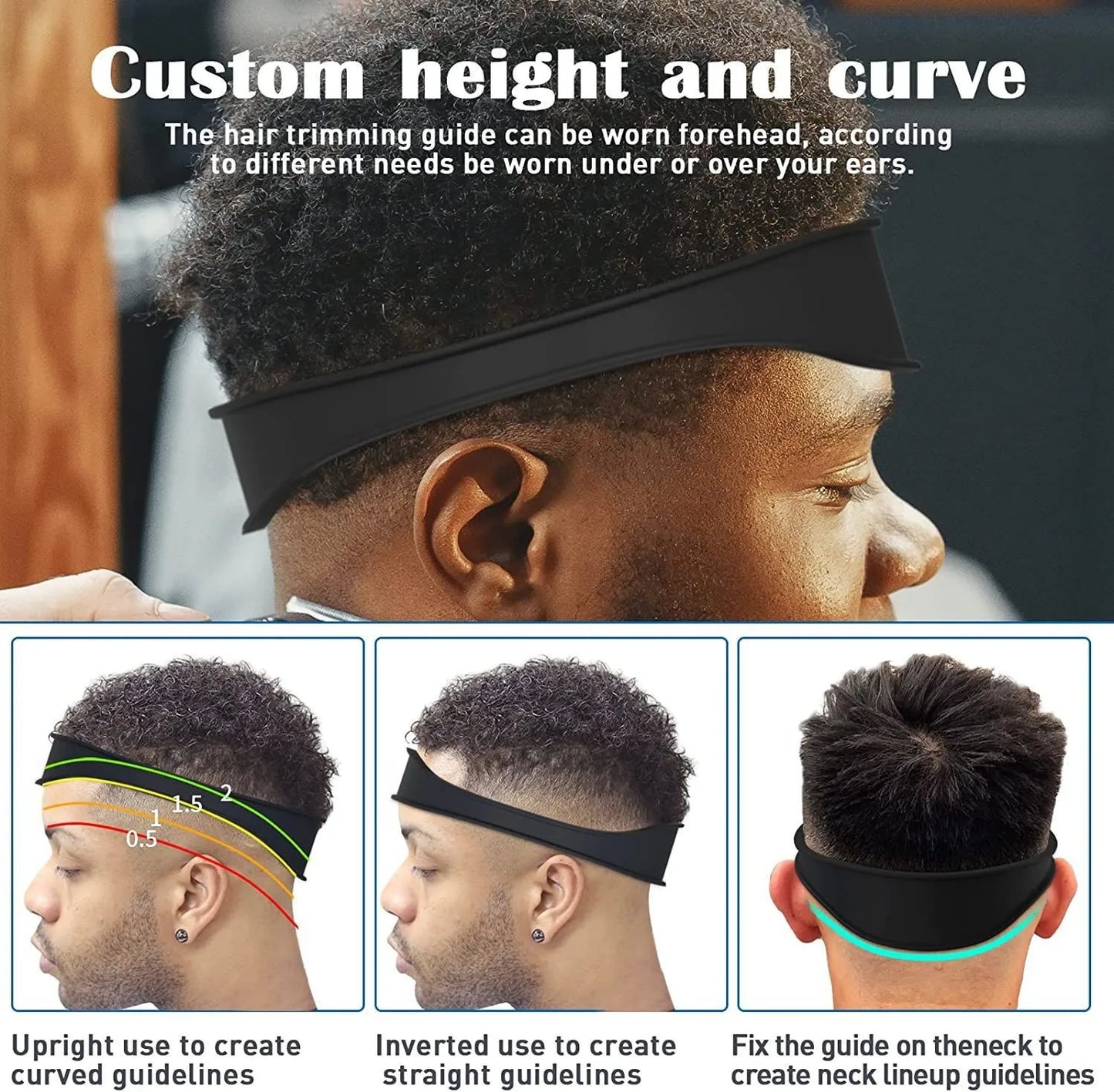 DIY Home Haircuts Curved Headband Silicone Neckline Shaving Template