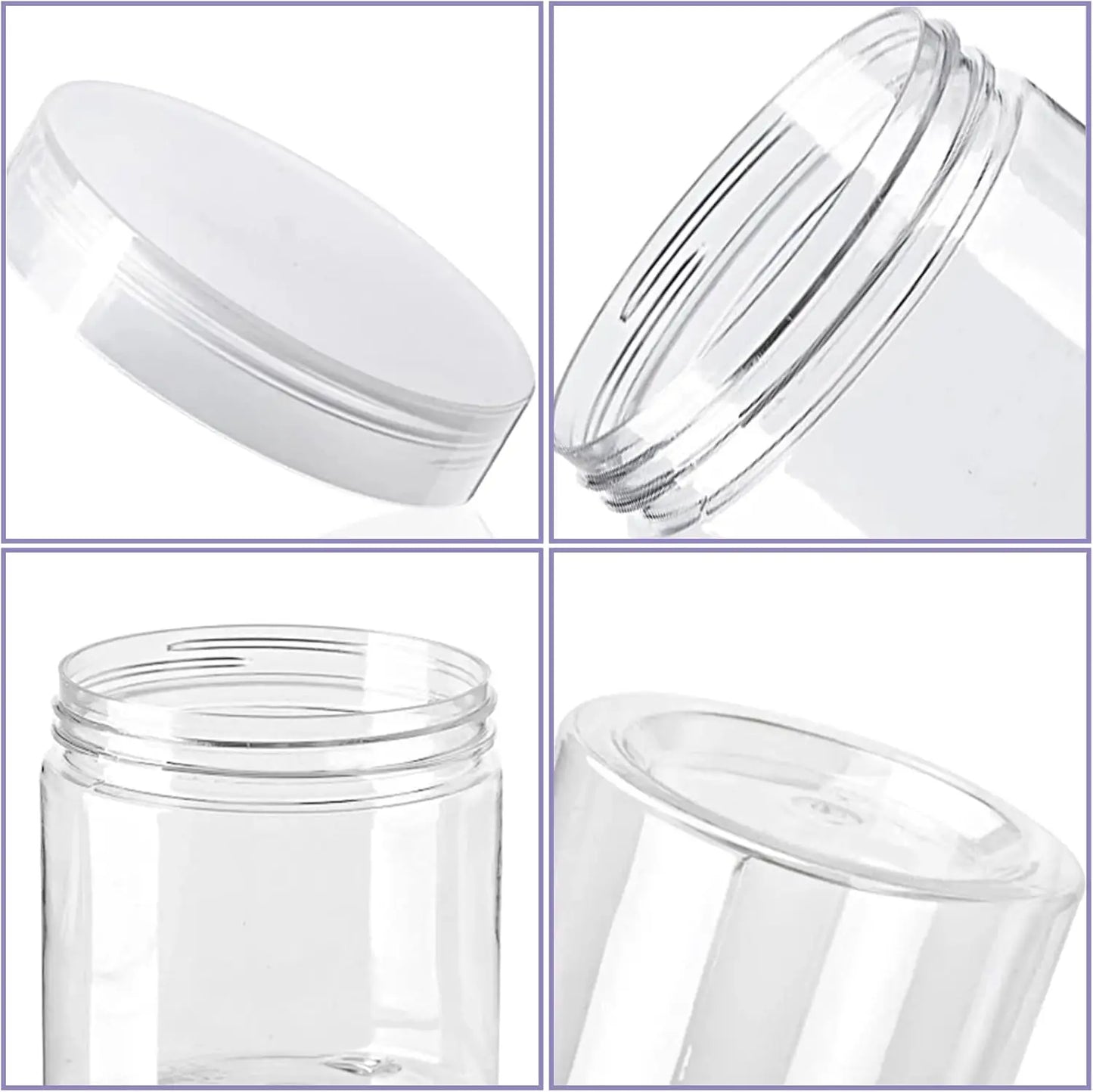 20 Pack Clear Plastic Jars With Lids For Candy Beads