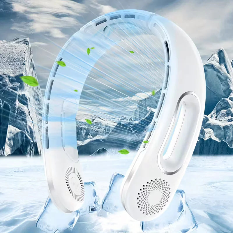 Portable Neck Fan Bladeless USB Rechargeable 360 Degree 4 Speeds