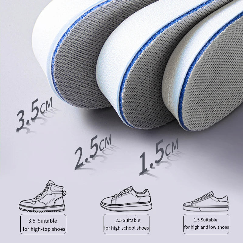 Invisible Height Increase Insoles Breathable Comfort for Men Women
