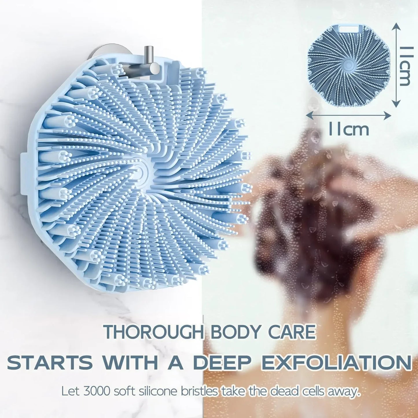 DIAMRI Gentle Silicone Body Scrubber Exfoliating Brush Non Slip Strap