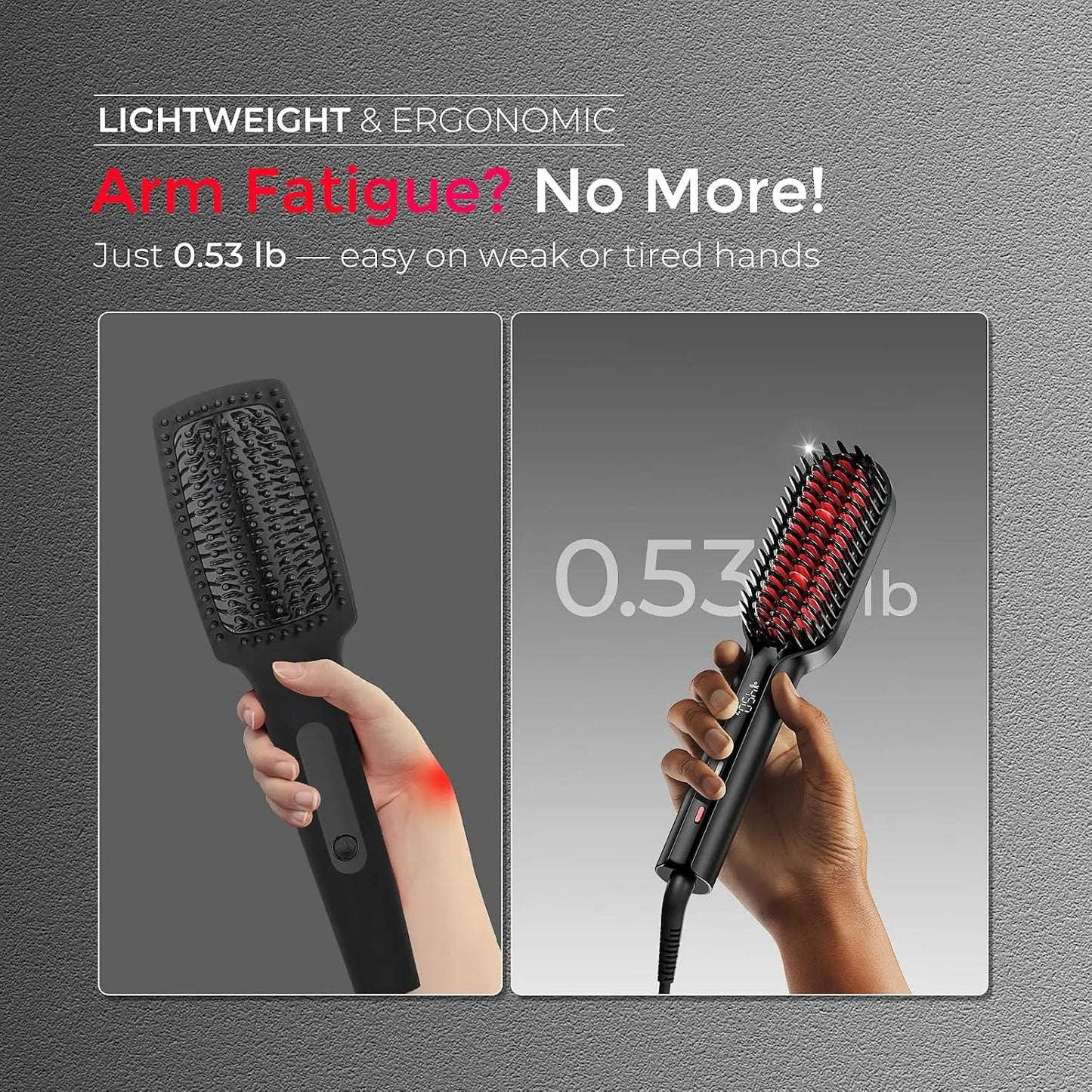 Upgraded Ionic Hair Straightener Brush With Wave Design Bristles