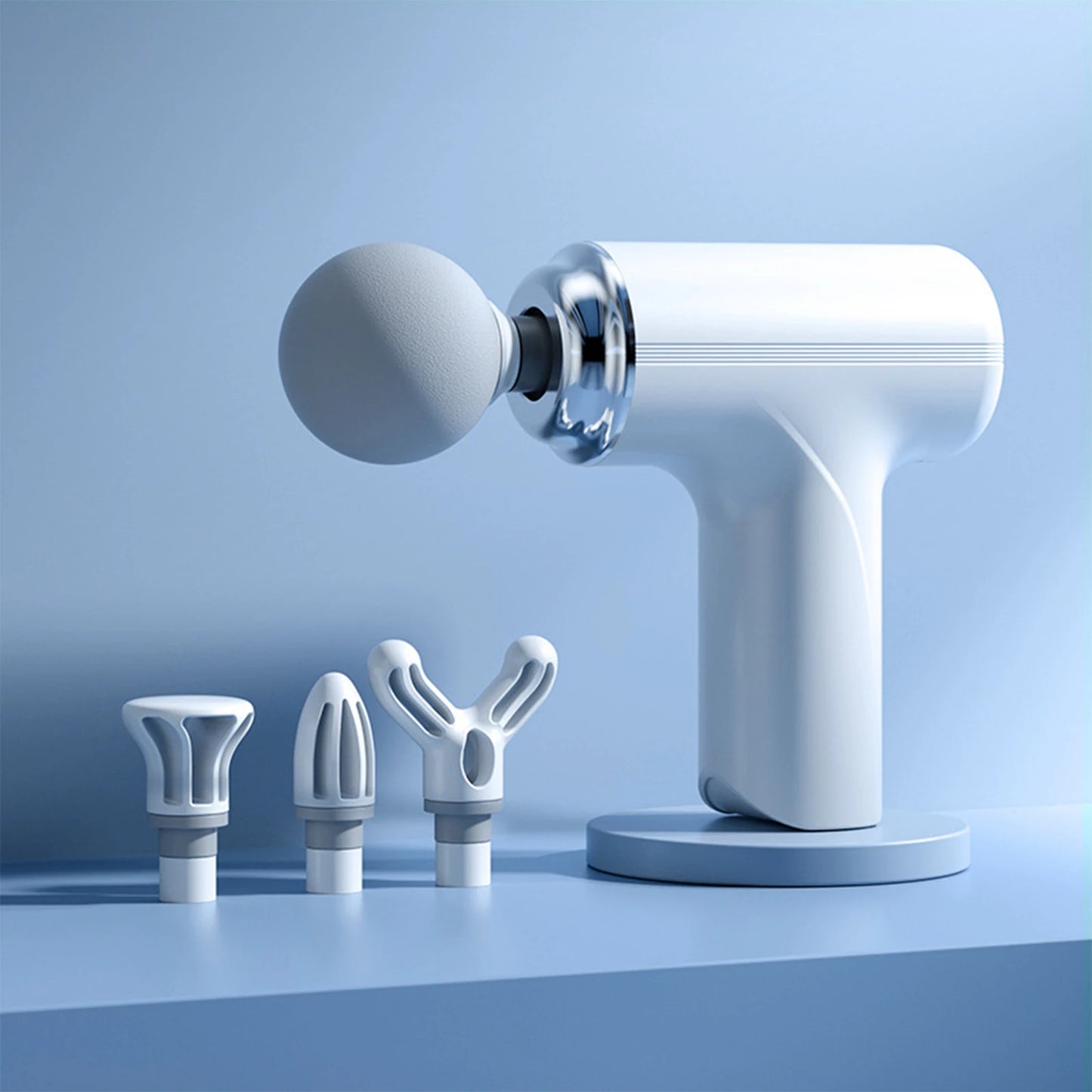Portable Electric Fascia Massage Gun With Replaceable Heads Six Speeds