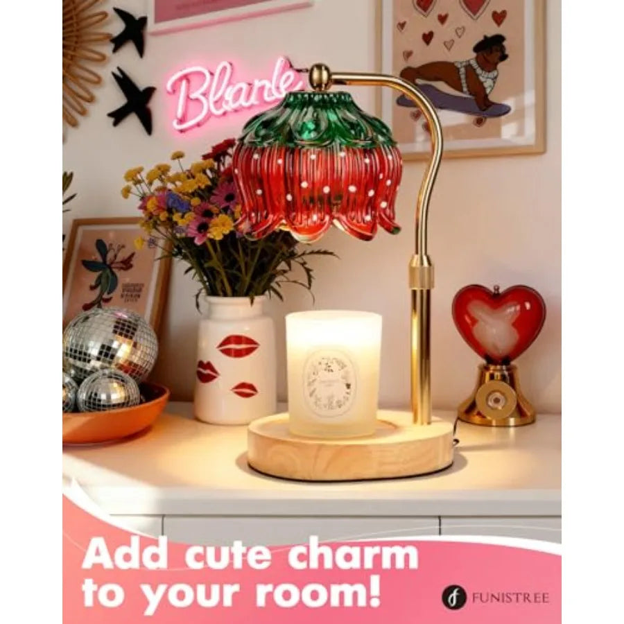 Strawberry Candle Warmer Lamp Adjustable Height Lotus Flower