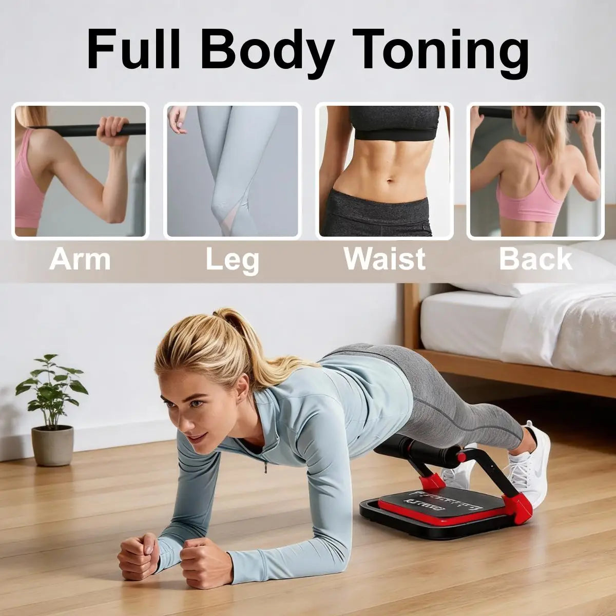 Abdominal Trainer Foldable Home Workout Machine With 3 Resistance Levels