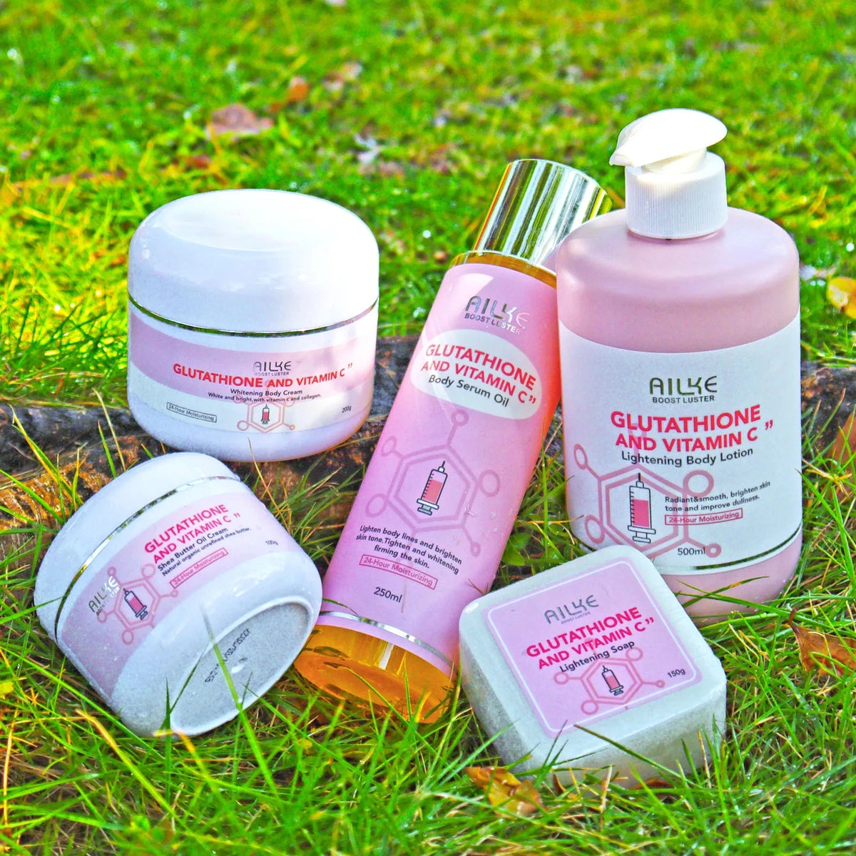 AILKE Whitening Skin Care Set Glutathione Vitamin C Brightener Moisturizer