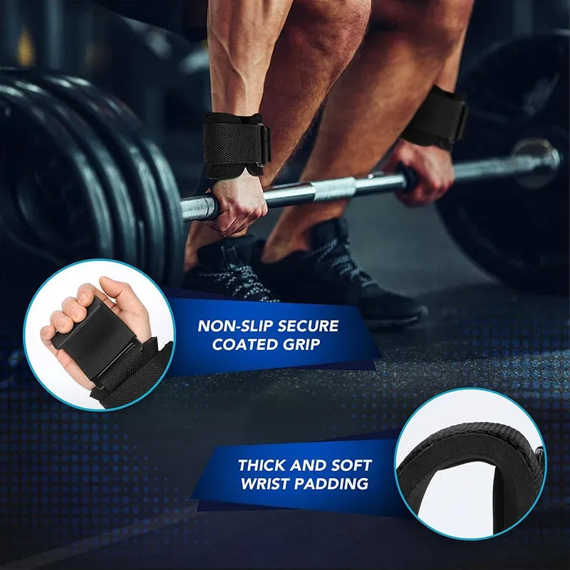 Weight Lifting Hooks Grips With Wrist Wraps For Pull Ups