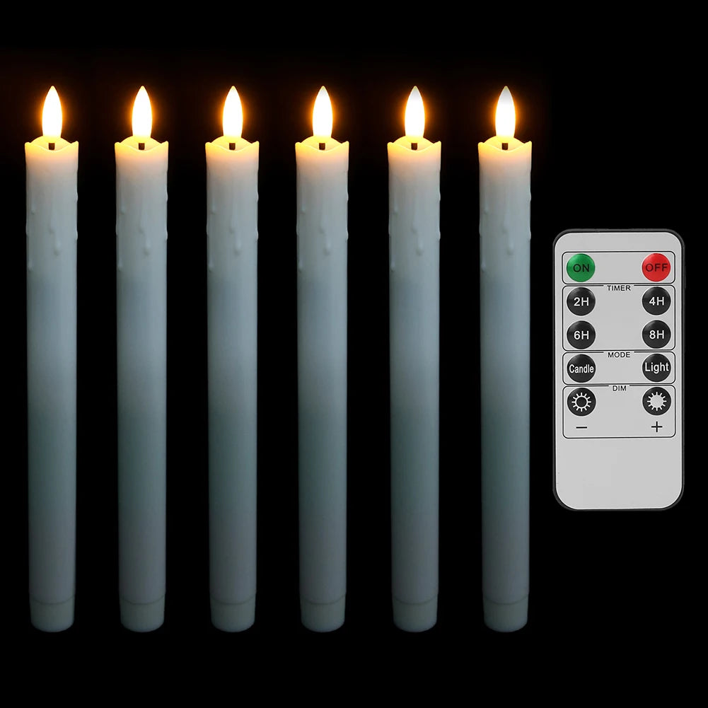 Flameless Battery Operated LED Tea Lights With Remote 3D Wick Candles Pack Of 6