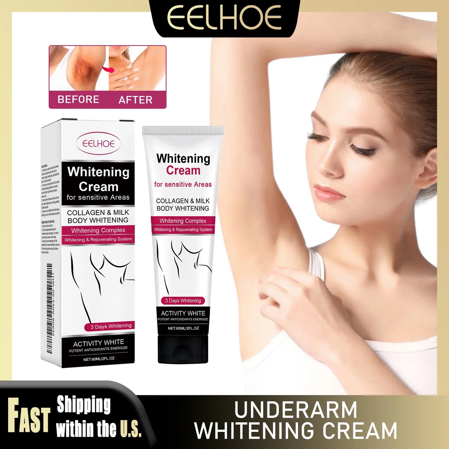 Eelhoe Underarm Whitening Cream Reduces Melanin Pigmentation