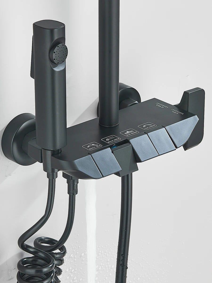 Quyanre 4 Way Shower System With Rain Shower Bidet Faucet