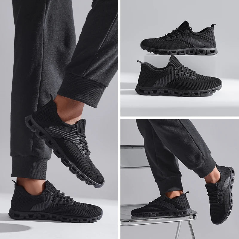 Unisex Breathable Mesh Running Shoes Low Top Cushioned Comfort