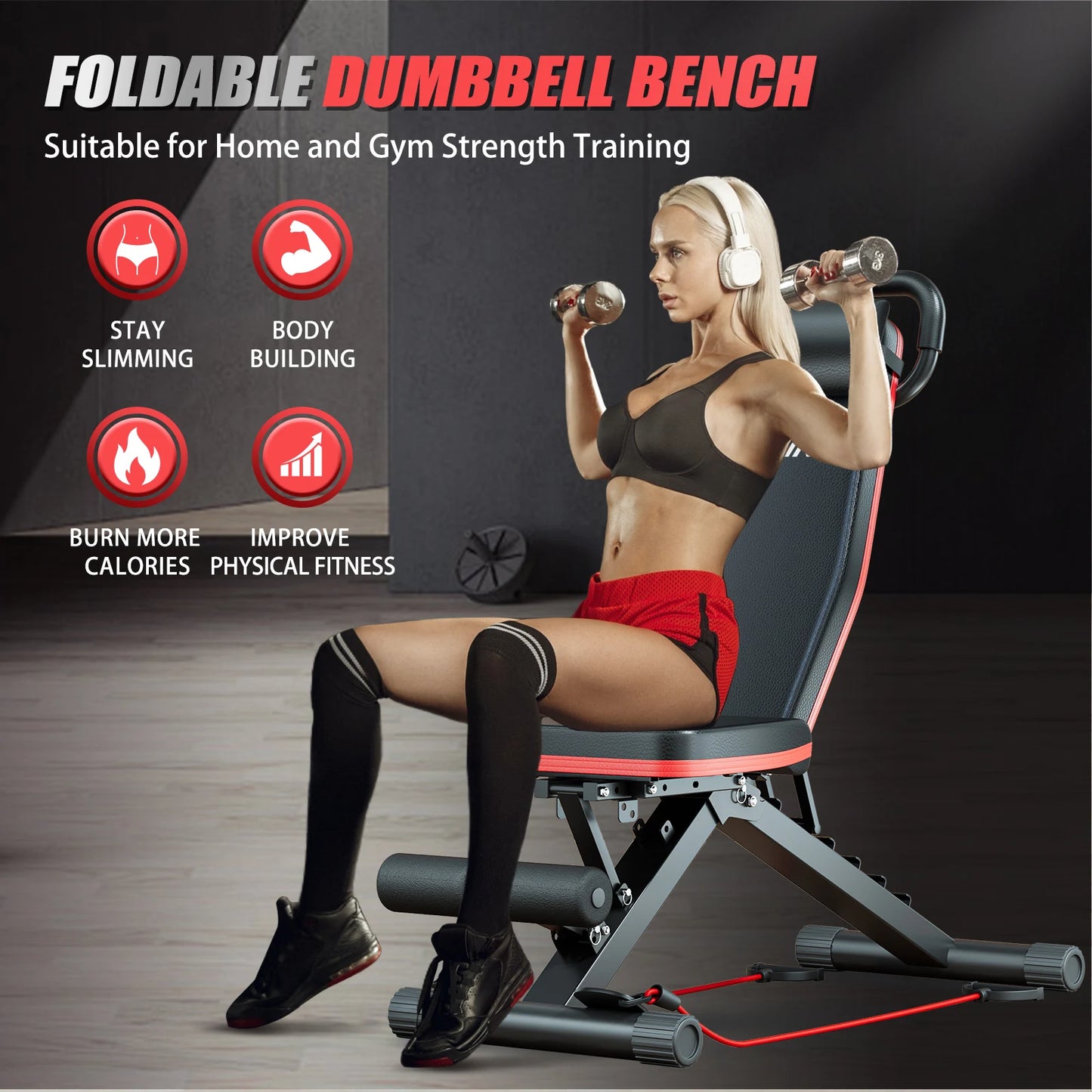 Foldable Dumbbell Bench 14 In 1 Pre Assembled With 1000 Lbs Capacity