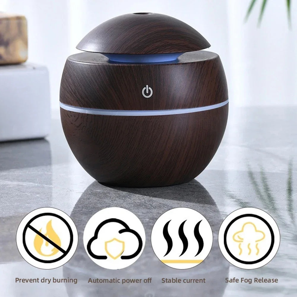 Smart Desk Humidifier Ultrasonic Mist With Touch Control Ambient Lighting