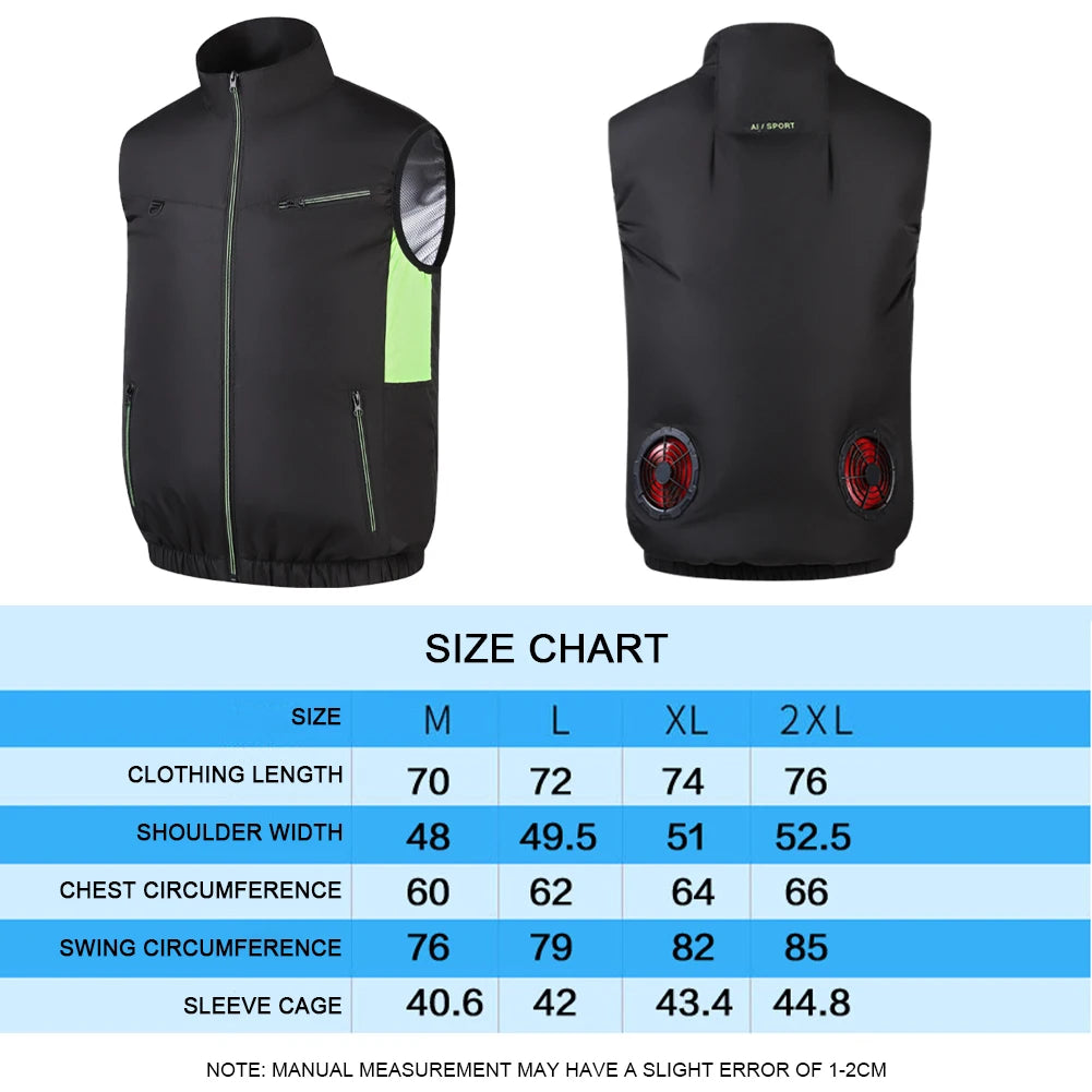 Breathable Sleeveless Cooling Vest Air Conditioner Wearable Fan Vest
