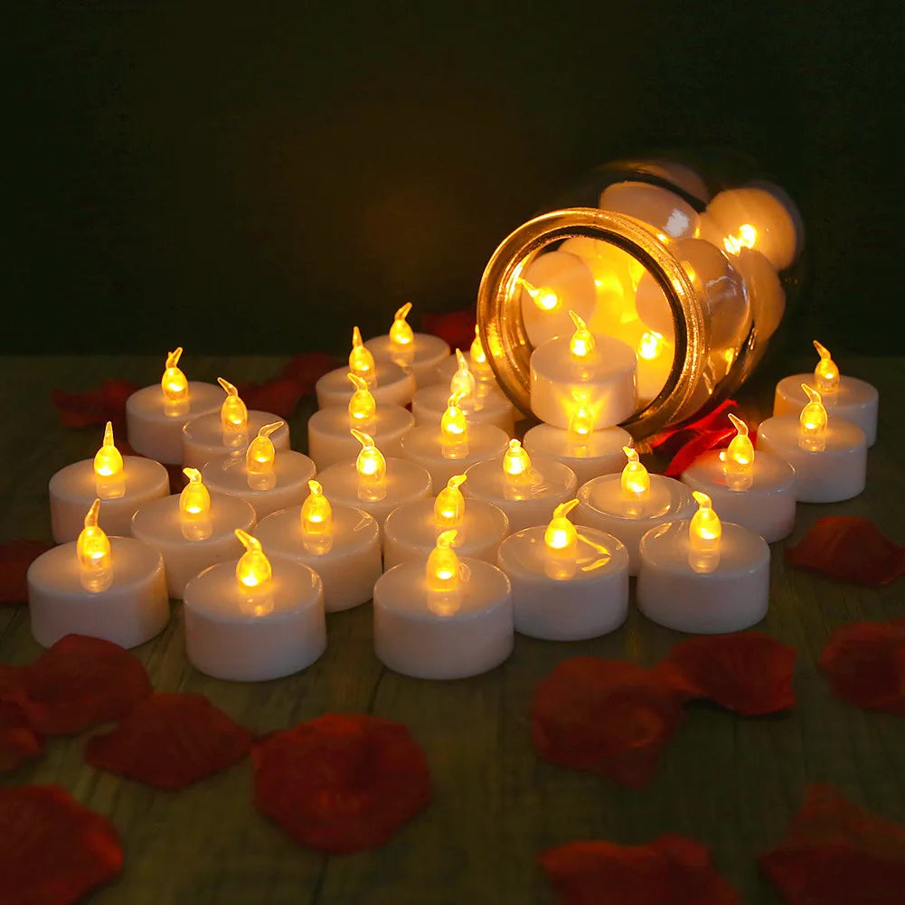 Flameless Battery Operated LED Tea Lights With Remote 3D Wick Candles Pack Of 6