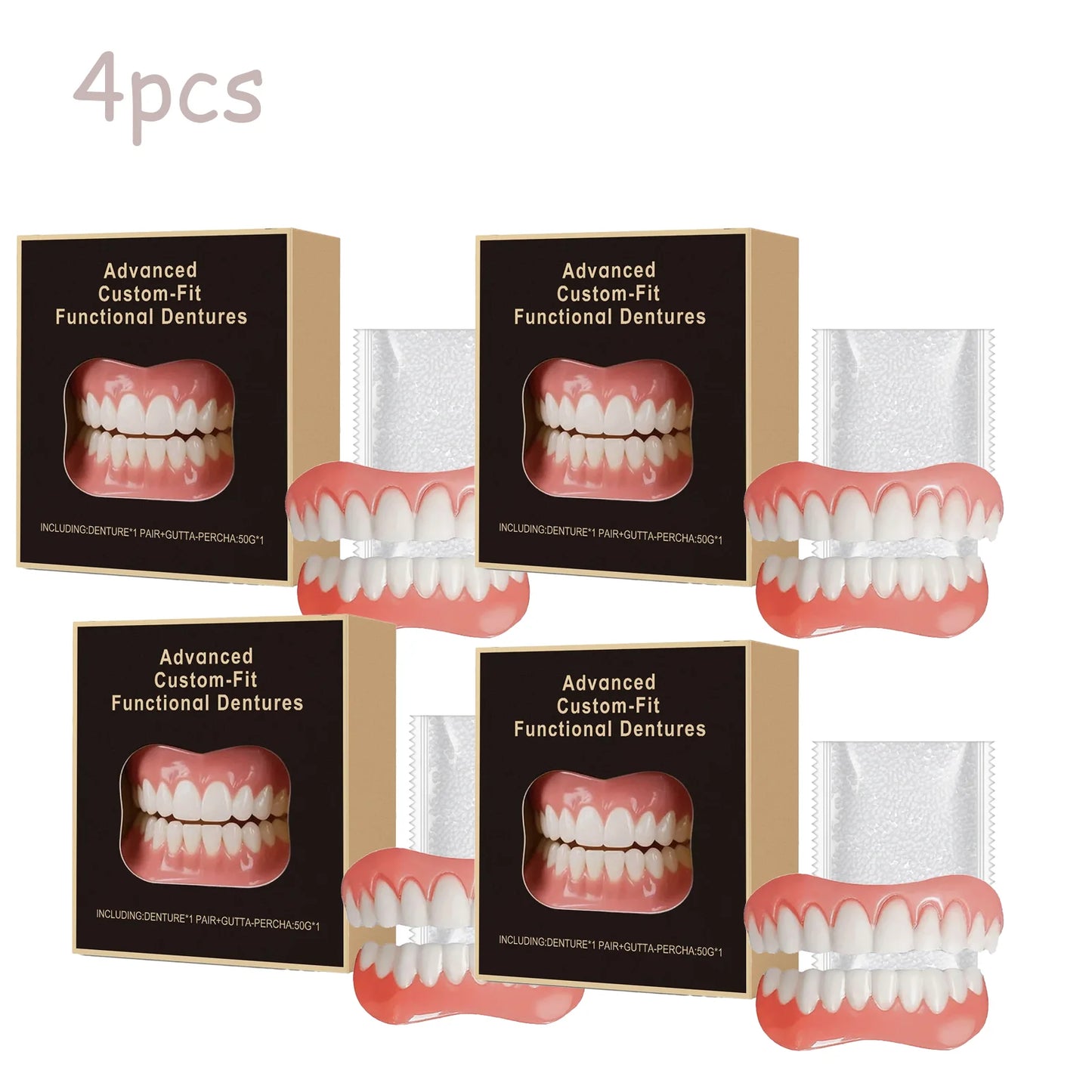 Silicone False Teeth Denture Kit For Decorative Upper Lower Veneers