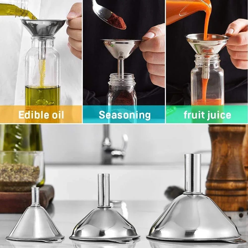 Stainless Steel Kitchen Funnels Set Food Grade for Filling Bottles