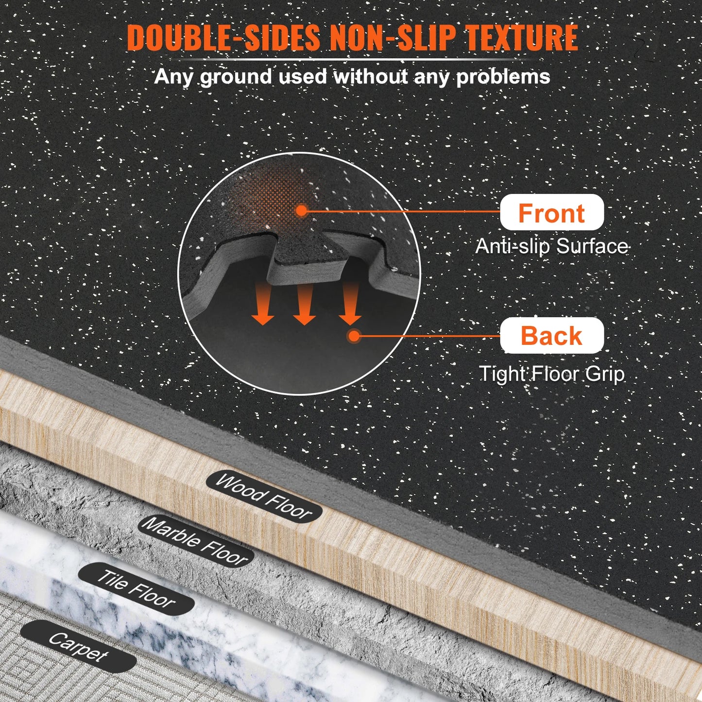 SucceBuy Interlocking Gym Floor Mats EVA Foam Rubber Top