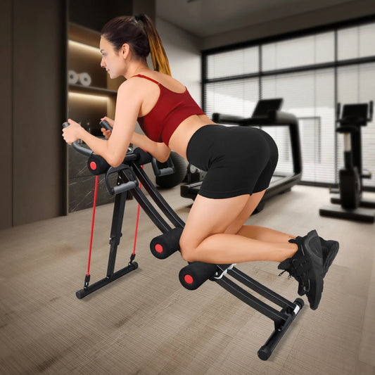 Foldable Ab Machine For Home Gym Abdominal Trainer LCD Display 440lbs
