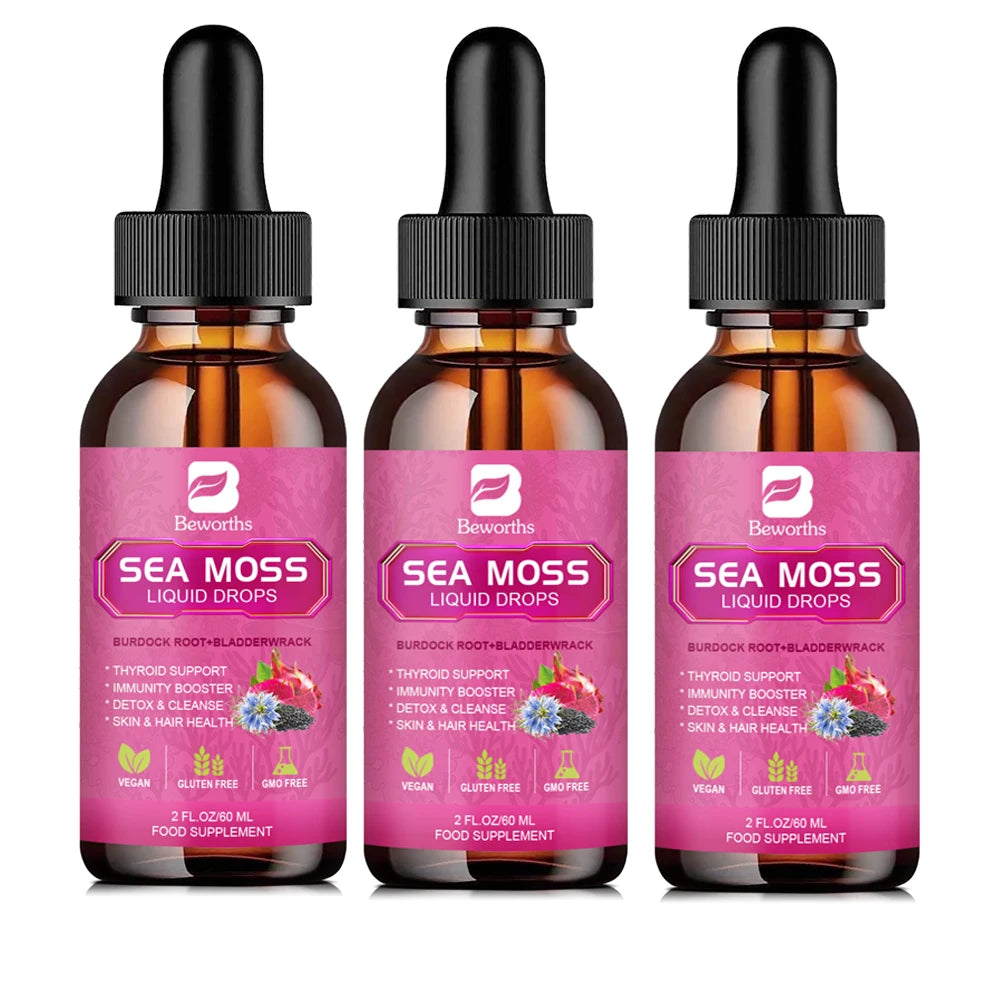 Beworths Seamoss Liquid Drops Organic Black Seed Oil Burdock Root