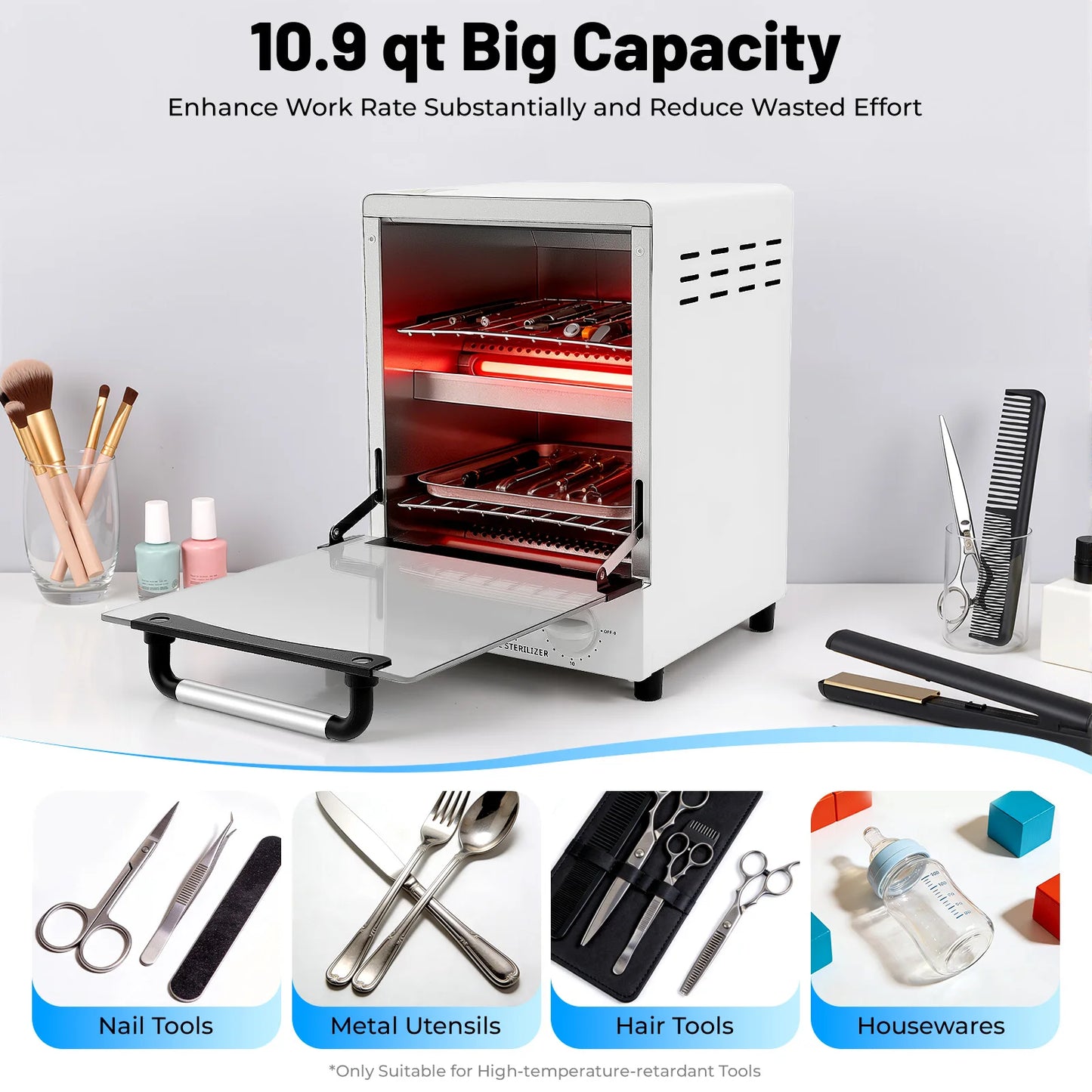 Infrared Nail Tool Sterilizer 110V 1000W For Beauty Salon Equipment