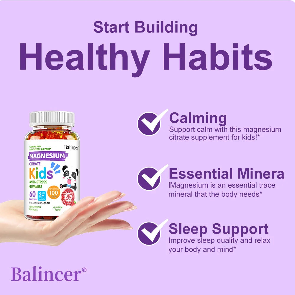Balincer Magnesium Citrate Gummies for Kids Sleep Health Immune Support