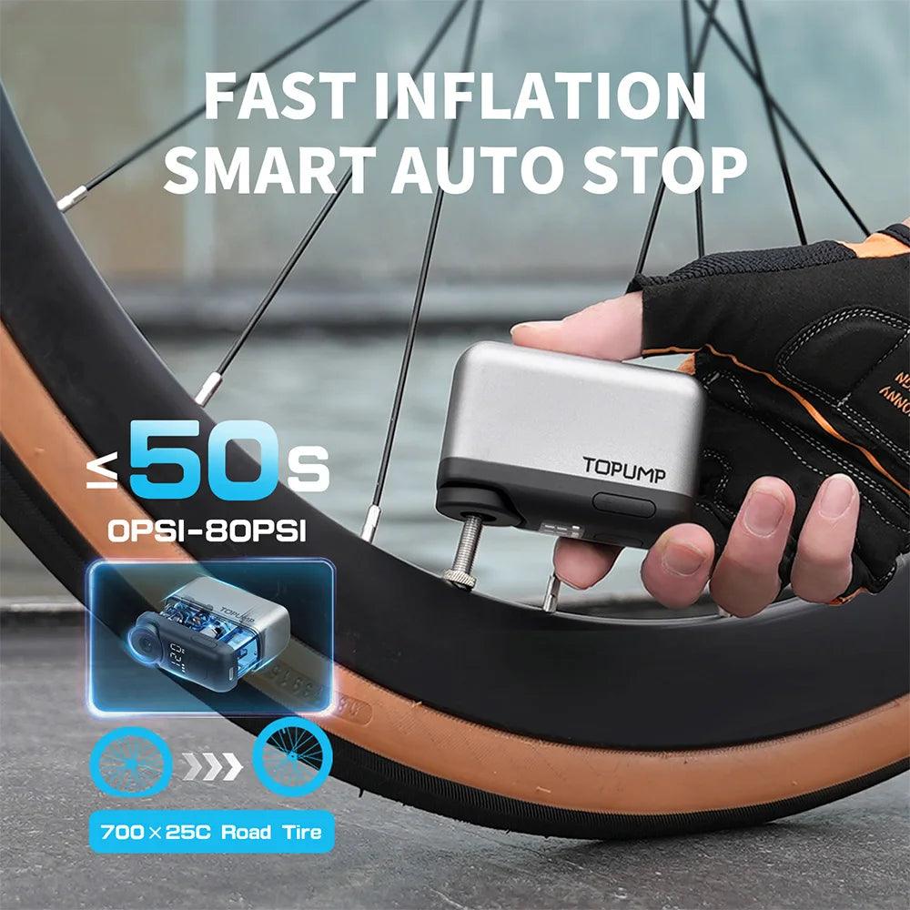 Topump Tb2 Cordless Electric Tire Inflator Pump Digital Display