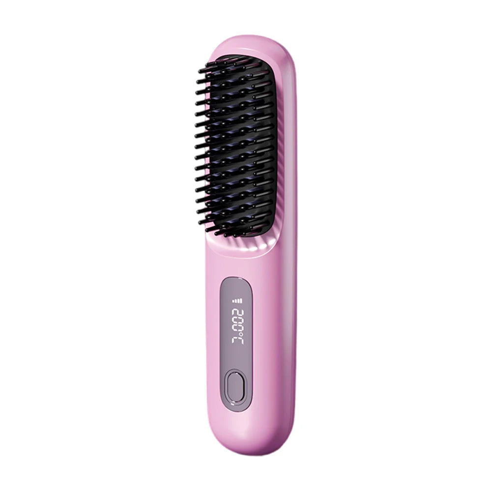 Cordless Hair Straightener Brush Anti Scald With 3 Temperature Settings