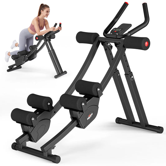 Dual Track Ab Machine Foldable Core Trainer for Home Fitness