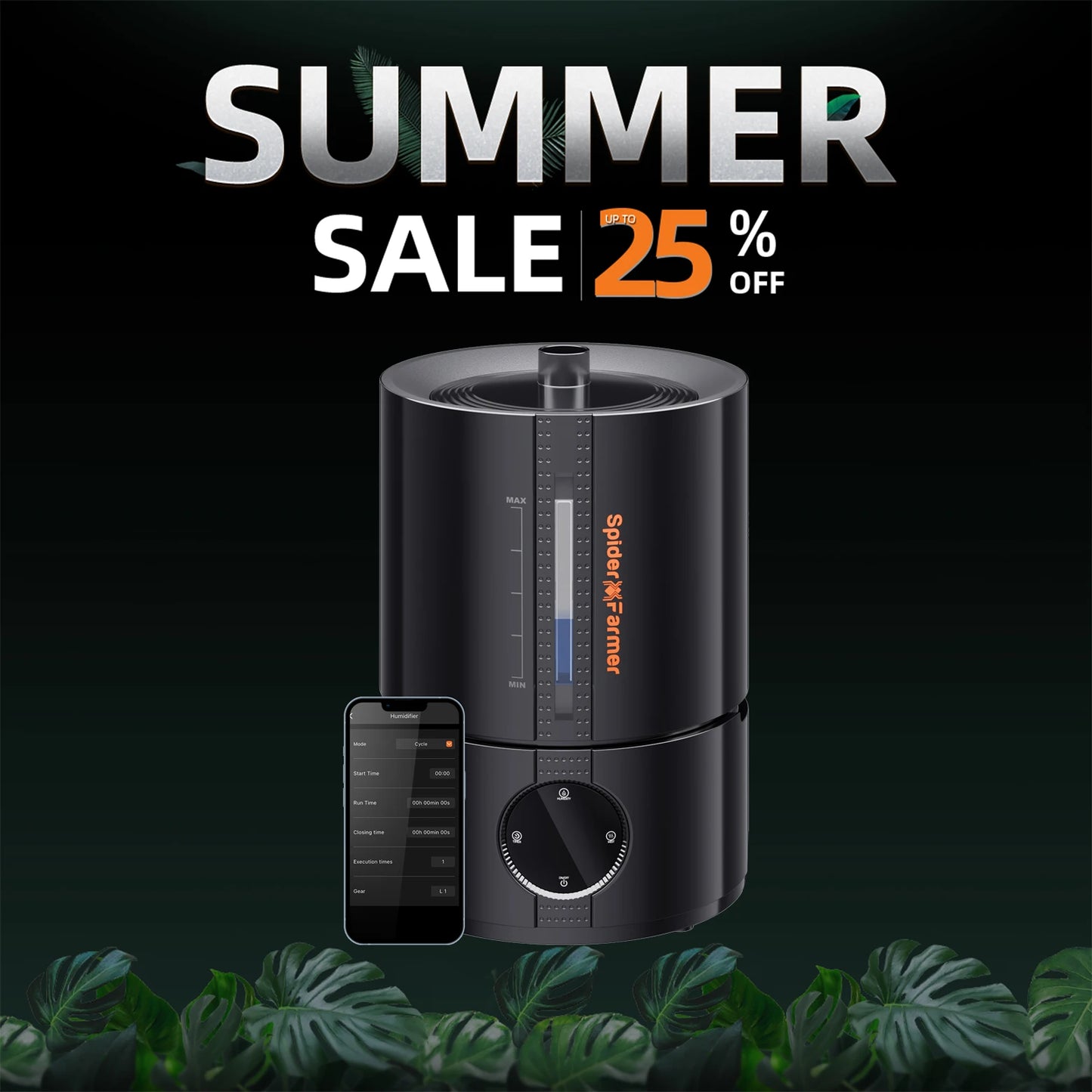 Spider Farmer Ultrasonic Air Humidifier Cool Mist With RJ12 Cable
