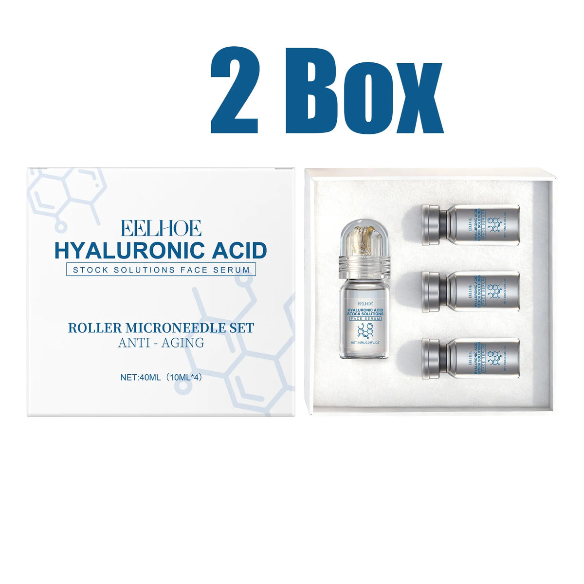Eelhoe Hyaluronic Acid Facial Serum With Microneedle Roller Set